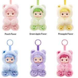 Colorful Plush Bear Keychains